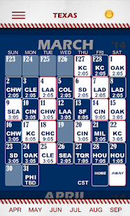 Baseball Pocket Sked - Rangers Screenshots 7