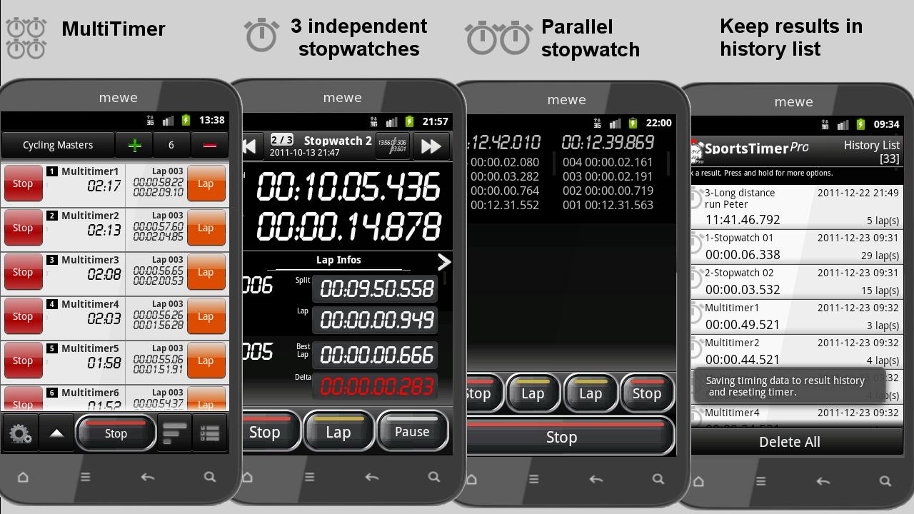 Android application SportsTimer Pro screenshort
