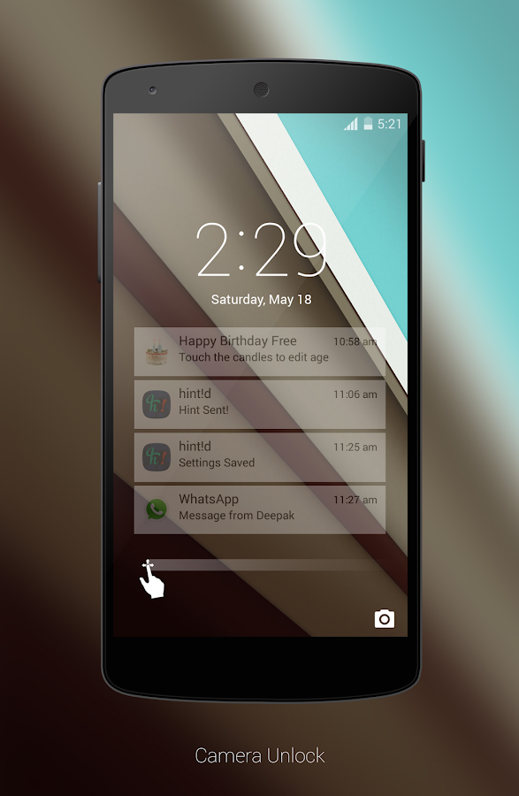 Android L LockScreen - screenshot