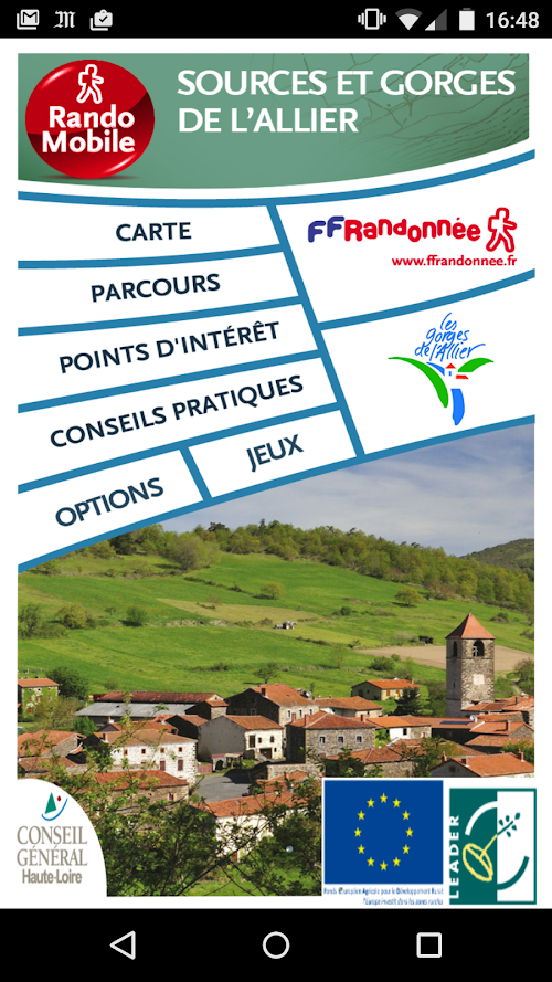 Android application RandoMobile Gorges de lAllier screenshort