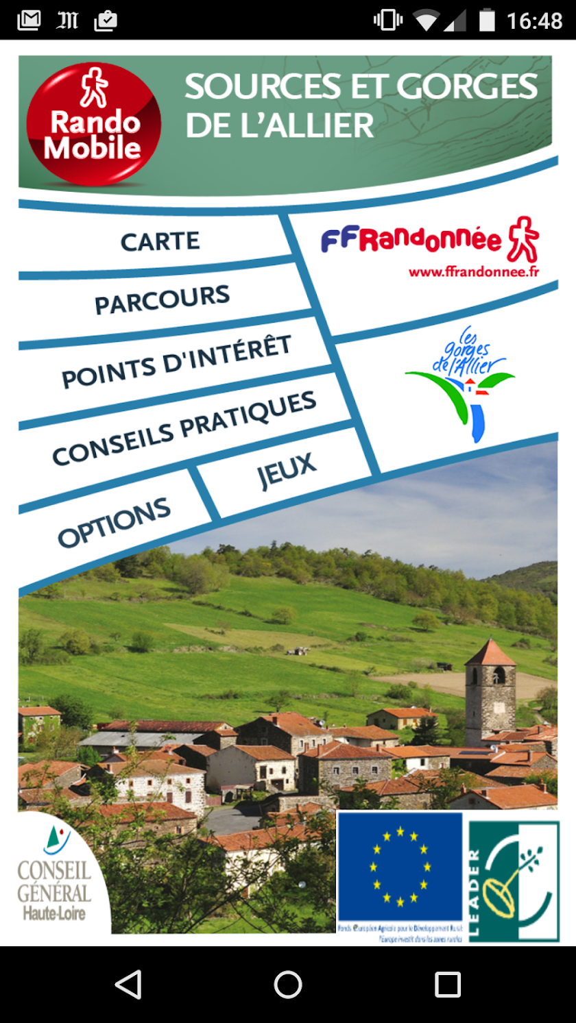 RandoMobile Gorges de lAllier Screen 1