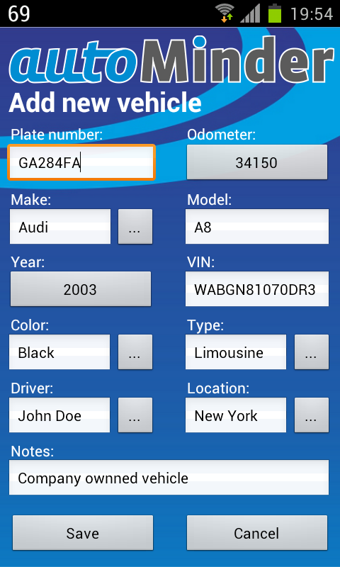 autoMinder PRO Screen 2