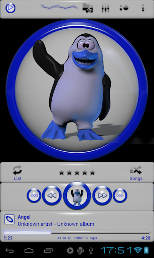 Poweramp skin Penguin blue