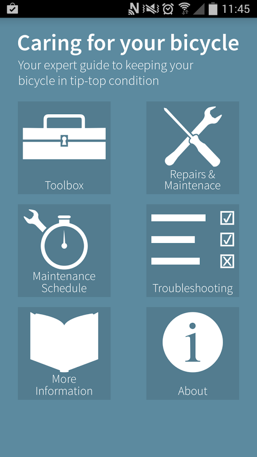 Android application Caring For Your Bicycle screenshort