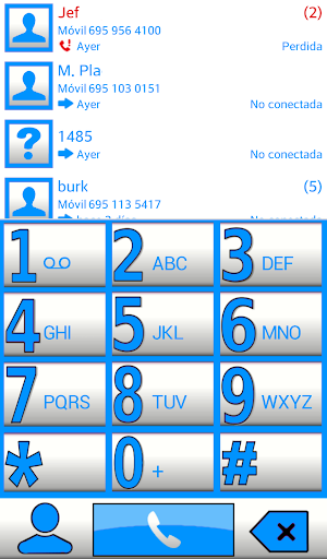 ExDialer Theme BIG White BLUE