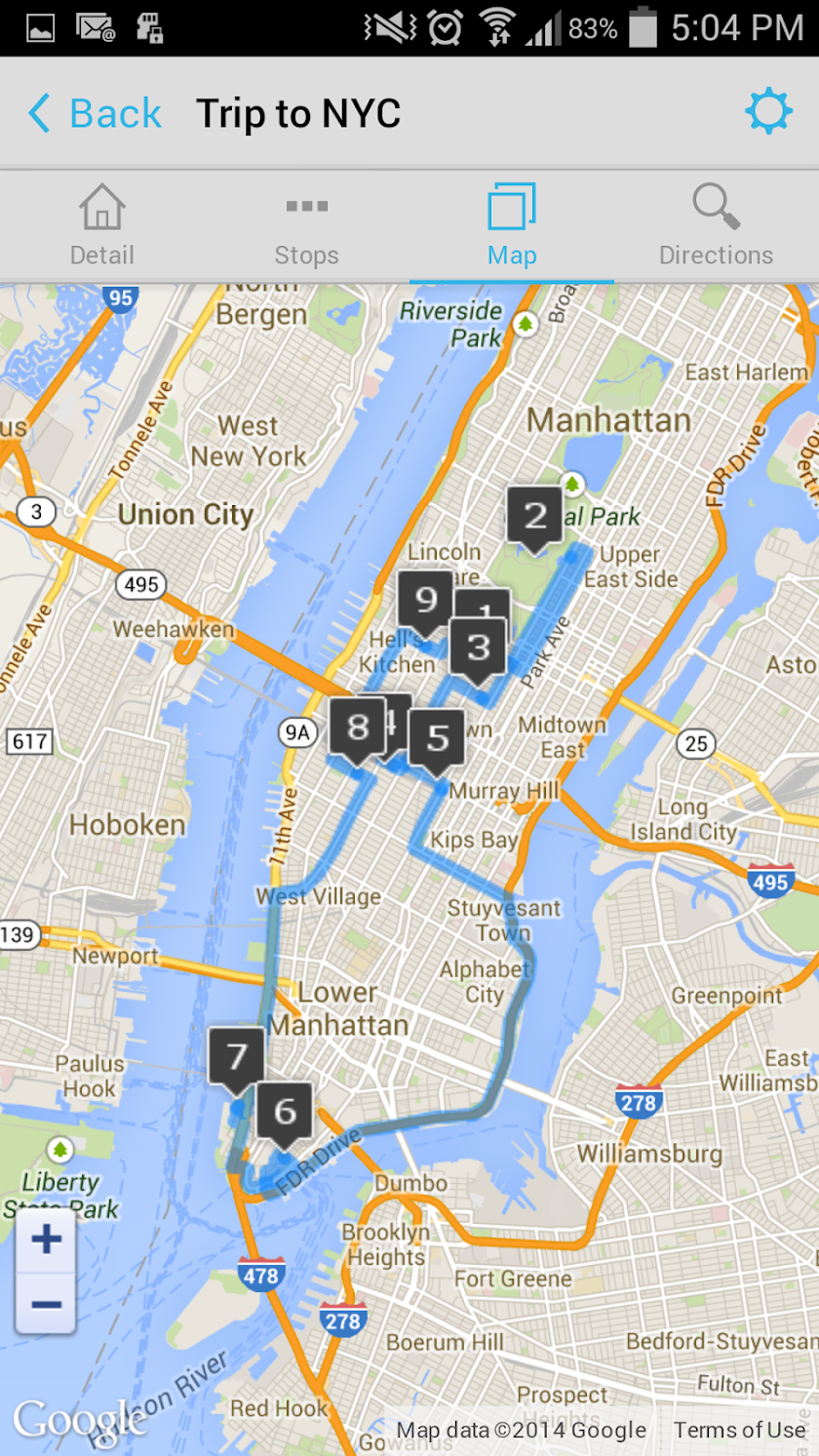 Voyager: Route Planner Screen 2