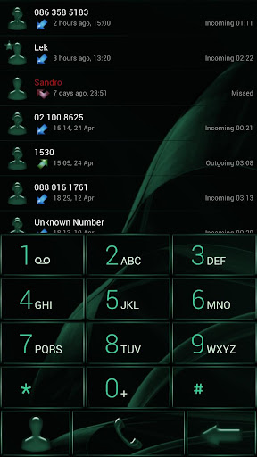 Dialer MetalGate Green theme