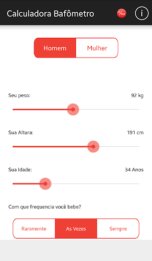 Calculadora Bafômetro