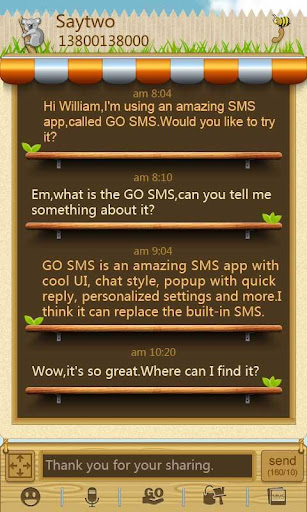GO SMS Pro Garden Free Theme