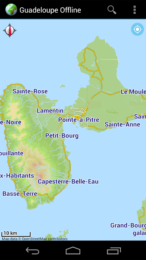 Android application Offline Map Guadeloupe, France screenshort