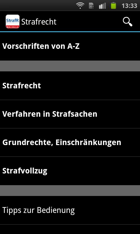 Android application Strafrecht screenshort