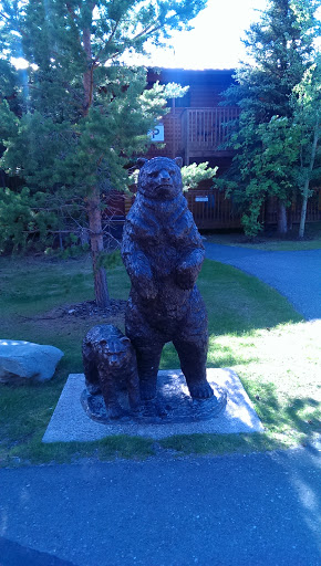 Bears Behind Statue