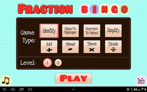 Fraction Bingo Lite