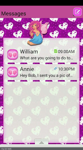 FairyHearts GO SMS THEME