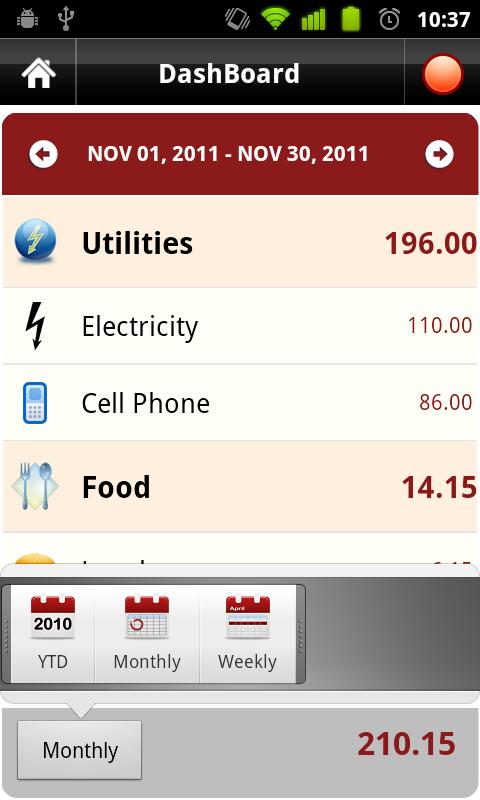 XpenseApp Screen 2