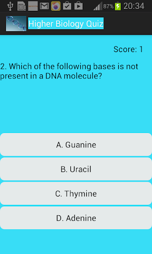 Higher Biology Quiz 2