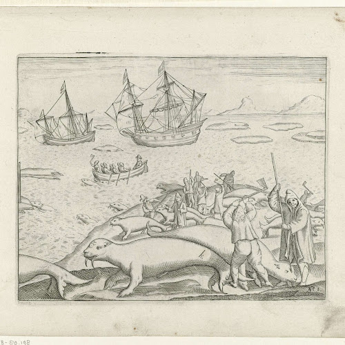 Jacht op walrussen, 1594, anonymous, after Gerrit de Veer