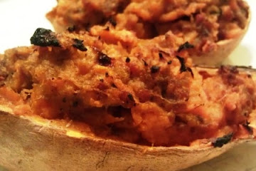 Paleo Curried Twice Baked Sweet Potatoes