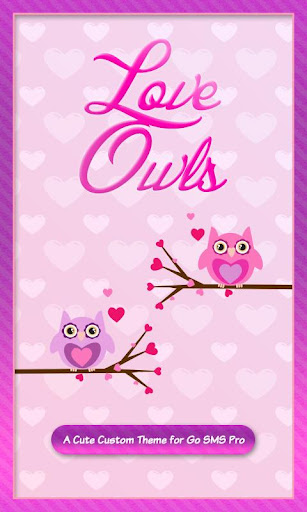 Owls in Love Purple SMS Theme♥