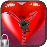 Romantic Heart Zip Screen lock Apk