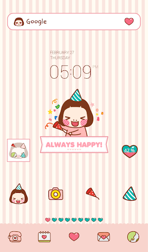 cute always happy dodol theme