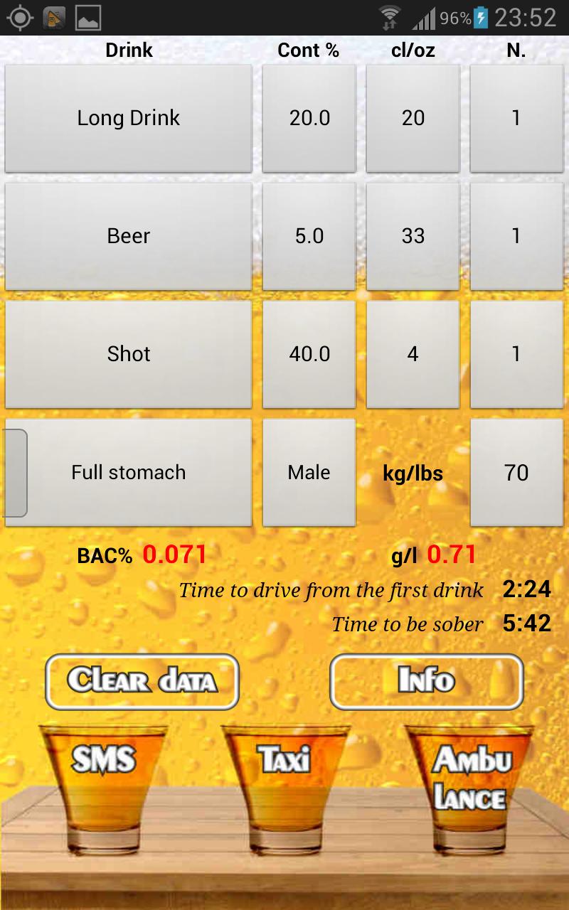Alcohol Test Screen 2