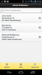 Capture d'ecran de l'application Android Address Book - Quick Navigate
