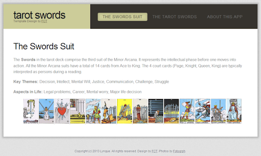 Android application Tarot Swords screenshot