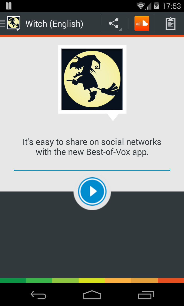 Android application Witch TTS voice (English) screenshort