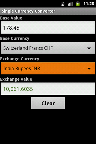 My Euro Converter Screen 2