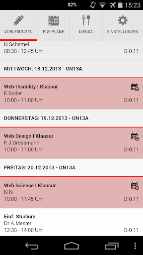 Vorlesungspläne DHBW Mosbach