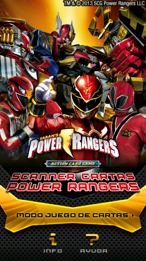Android application POWER RANGERS CARD SCANNER screenshort