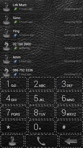 Dialer Leather Black theme