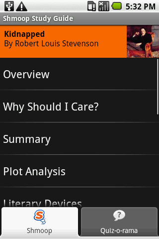 Android application Kidnapped: Shmoop Guide screenshort