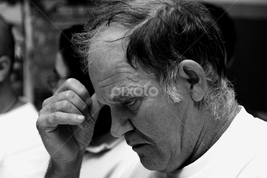 Thinking by António Lopes - People Portraits of Men