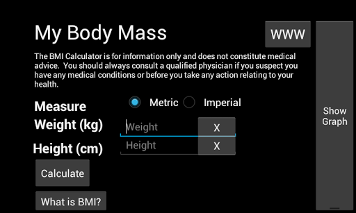 My Body Mass BMI Calculator