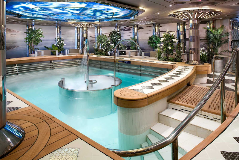 Take a dip in the hydrotherapy pool at the Green Spa aboard Eurodam.