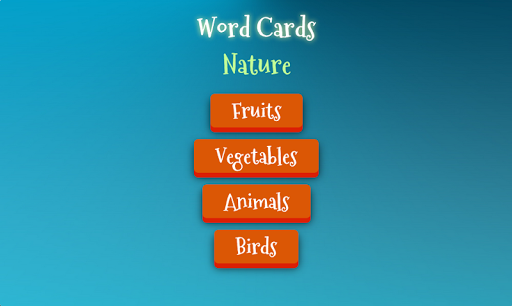 English Word Cards Nature