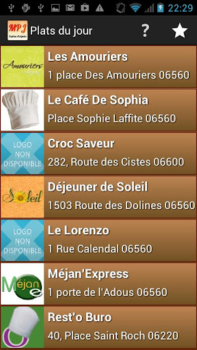 Plats du jour Sophia Antipolis