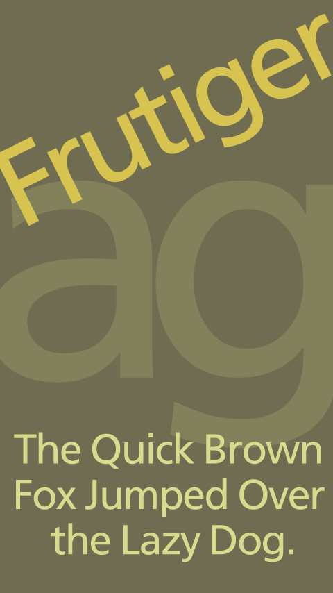 Android application Frutiger FlipFont screenshort