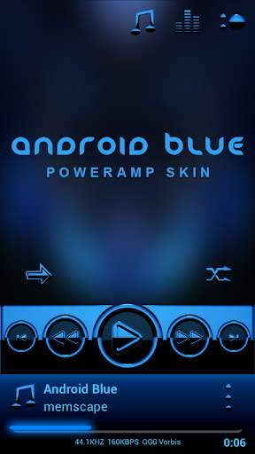 Poweramp skin Android Blue