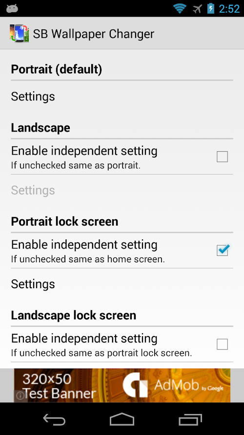 Android application SB Wallpaper Changer screenshort