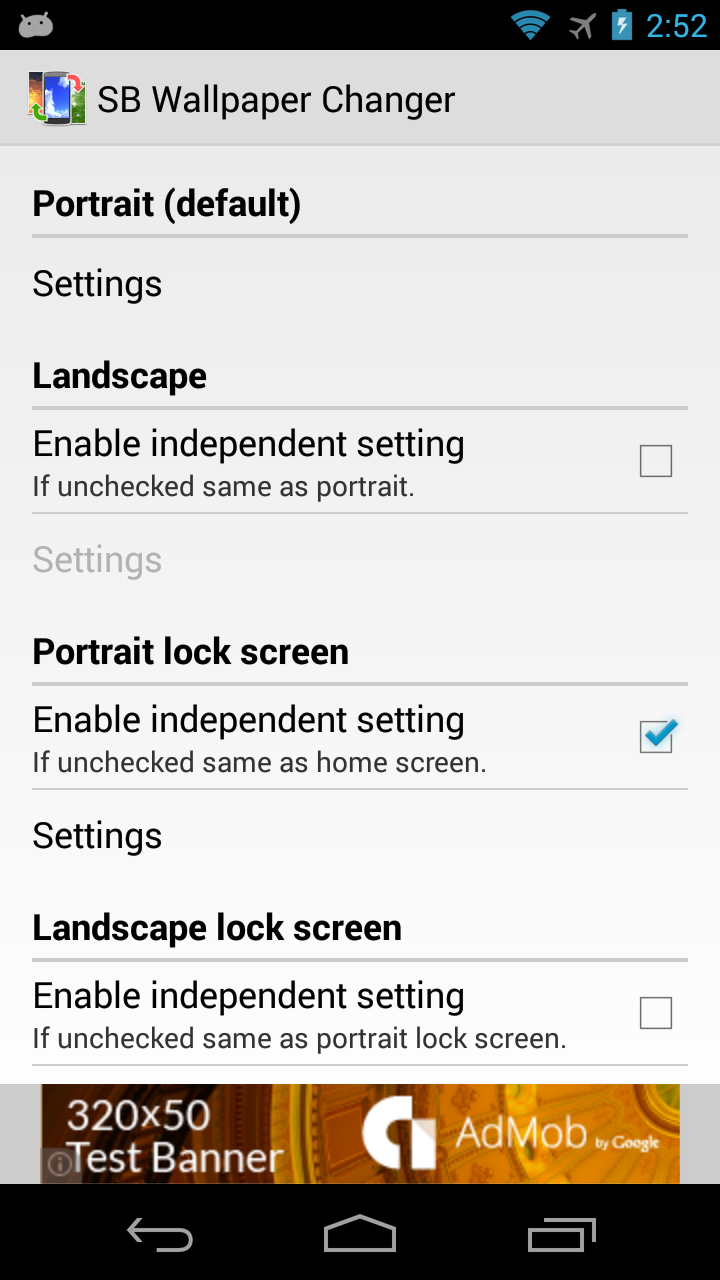 SB Wallpaper Changer Screen 1