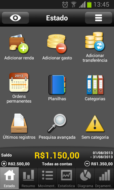 Meu orçamento - screenshot