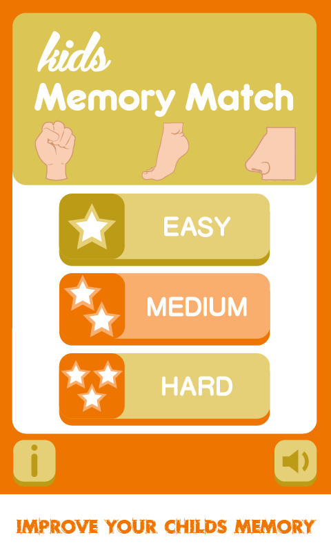 Android application Body Parts Match Memory Game screenshort