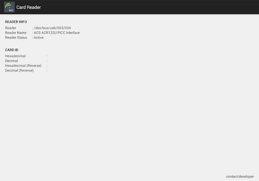 NFC Card ID Reader for ACR122