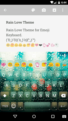 Rain Love Emoji Keyboard Theme