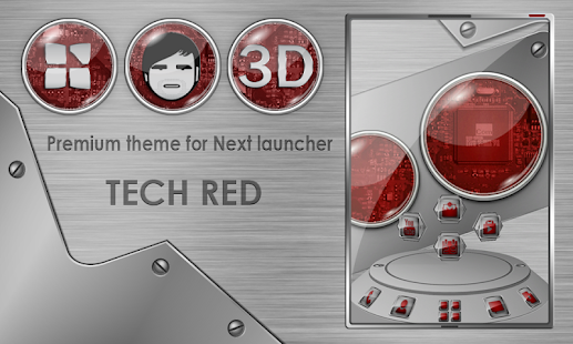 Next launcher theme TechRed