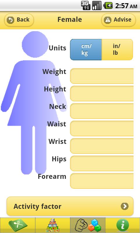 Zone Diet Calculator Blocks Screen 3