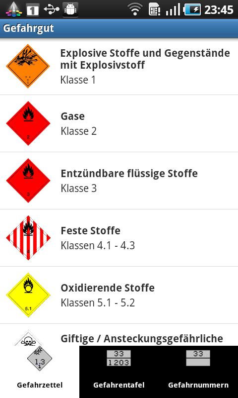 Gefahrgut Screen 1